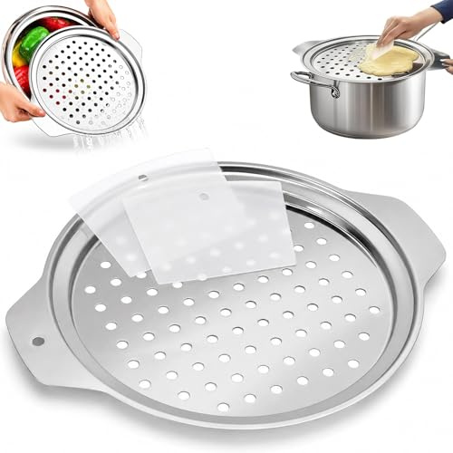YICH Spätzlesieb Edelstahl mit 2 Schaber Spätzlewunder Spätzle-Profi 32.5 x 27 cm Spätzlereibe Spätzlehobel Edelstahl Spätzle Reibe Spätzleschaber Spätzlepresse