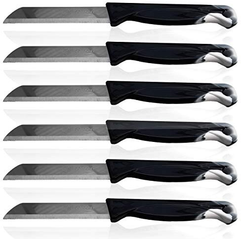 Solingen Obstmesser Schälmesser Gemüsemesser Allzweckmesser Edelstahl Messer rostfrei Küchenmesser Tafelbesteck Messerset Alltagsmesser 10er Set Schwarz