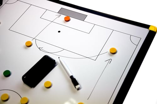 POWERSHOT Taktiktafel Fußball - 2 Verschiedene Größen zur Auswahl - Taktiboard Inkl. Magnete und Filzstift mit Schwamm (Taktiktafel + Tasche (60 x 45 cm))