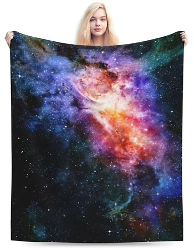 Abaysto Flannel Throw Blanket,Galaxy Deep Outer Space Stars and Nebula Starfield Starry Soft Blanket for Bed Sofa Couch,Fluffy Blankets for Kids Adults, 50x60 Inch