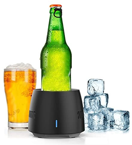FNSK Getränk Schnelle Kühlerbecher, Elektrische Bierweinflasche Können Soda -Getränkehalter Kühlung Tug Barware Travel Tool Wasser DC 12V (Color : Black)