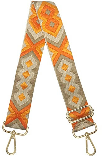 Frepea Taschengurte zum Wechseln Schultergurt 5cm breit für Taschen Verstellbar Schulterriemen Taschengurt Breit für Umhängetaschen/Schultertaschen/Segeltuchtasche (Orange-Khaki)