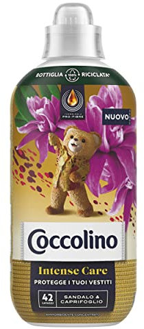 Coccolino Ammorbidente Concentrato Sandalo e Caprifoglio, Ammorbidente Lavatrice Intense Care con Tecnologia Pro-Fibre, Formato Fino a 42 Lavaggi, 980 ml