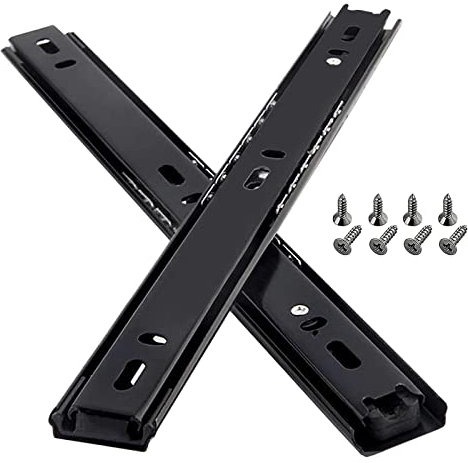 SAGIDAR Teleskopschienen Für Keyboard, Schublade Schienen 2 Falten Vollauszug, 20/25/30/35/40/45/50cm, Kugelführung, Schubladenführung, Seitliche Montag, 1Paar Führungsschiene Für Schreibtische