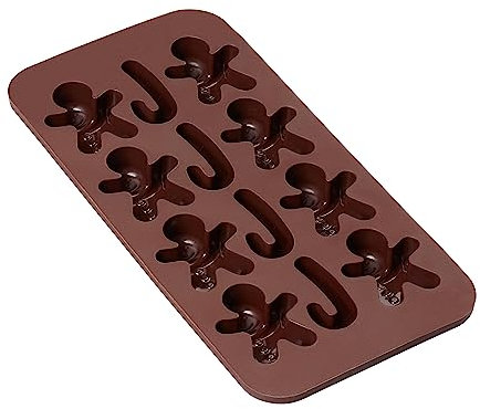 Tala Silicone Chocolate Moulds, Makes 12 Chocolates, Gingerbread and Candy Cane Themed Designs, Non-Stick, Perfect for Homemade Gifting, Brown
