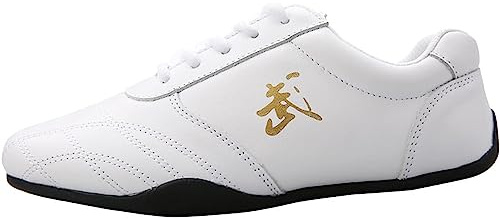 Homnova Chaussures De Tai Chi, Chaussures De Taekwondo Arts Martiaux Chaussures Sports for Taï Chi Kong Fu Boxe Karaté Entraînement Unisexe for Hommes Femmes,Blanc,38EU