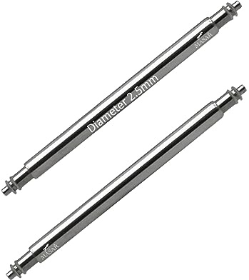 masar Premium Ø 1,78mm / 2,0mm / 2,5mm - Barrette a Molla per Cinturino Orologio – Perno, Anse per Bracciale (Taglia: larghezza tra le anse) Acciaio Inox 316L – Watch Spring Bar Pin – 2 Pcs