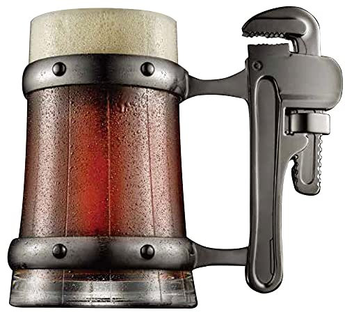 Grandi Bicchieri da Birra con Manico, Boccali da Birra in Vetro da 17,6 Once, Boccale da Birra per Feste della Birra, Feste Sportive, Matrimoni, Barbecue e Picnic,C