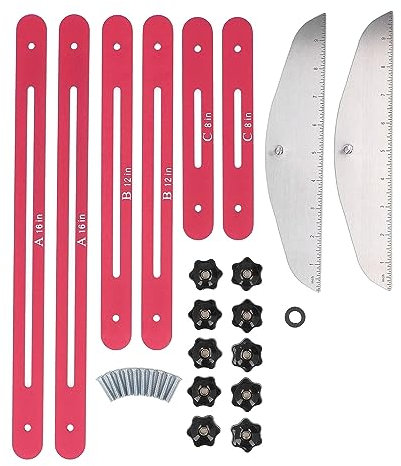 Newwyt Stair Tread Template Tool 8in-16in Alloy Stair Tread Measuring Tool Stair Tread with Scale for Risers Partition Drywall Alloy