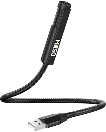 MillSO USB Microphone for Laptop Gooseneck Portable Mini USB Computer Microphone Plug&Play Omnidirectional External PC Microphone for YouTube, Streaming, Podcasting, Recording, Gaming - 1 FT