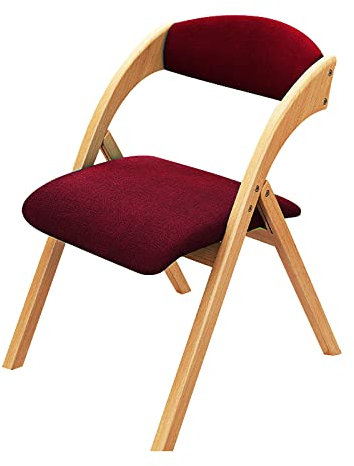 QTQHOME Holz-Klappstuhl mit Rückenlehne, bequemer Esszimmerstuhl, Klappstühle mit gepolsterten Sitzen, tragbarer Holz-Klappstuhl für Zuhause, Büro, Schreibtischstuhl, Arbeitsstuhl (1 Stück, rot)
