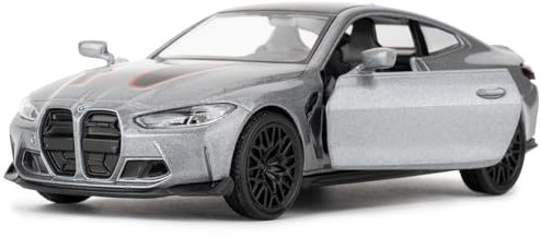 imtfzct 1/36 BMW M4 CSL Modellauto aus Zinklegierung, bringt die Ziehfunktion des Spielzeugautos zurück, kann die Tür öffnen, Freizeitspielzeug, Autogeschenke für Jungen und Mädchen (grau)