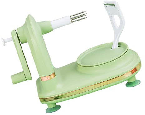 Peeler Stainless Steel Manual Rotating Peeler Kitchen Gadget with 2 Replacement Cutter Heads for Pear Citrus Fruit (Light Green)