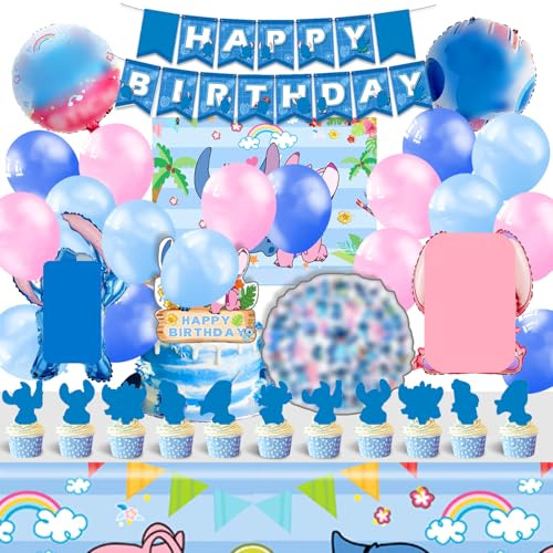 Stitc Geburtstag Deko 8 Jahre, Stitc Geburtstagsdeko Luftballon, Stitc Helium Ballon, Stitc Party Decorations 8 Jahre, Stitc Deko Kuchen, Stitc Party Hintergrund, Stitc Tischdecke Mädchen