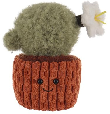 Apricot Lamb Peluche en forme de boule de cactus, plante, fleur, pour enfants, douce et mignonne, pour bébé fille et garçon, moelleuse, verte, 18 cm