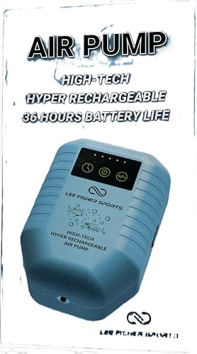 Aquarium AIR Pump, Aerator for Live Bait,HIGH-TECH Hyper Rechargeable Lithium-ION Battery USB AIR Pump for Live Bait 36 Hours, Watertight Seal, 48 AIR Hose, Aerator Stone