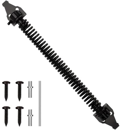 CENPEK 14 Inch Self Closing Gate Spring Adjustable Metal Closure For Wooden Gates, Doors, Fences Black Garden Gate Closer Hardware