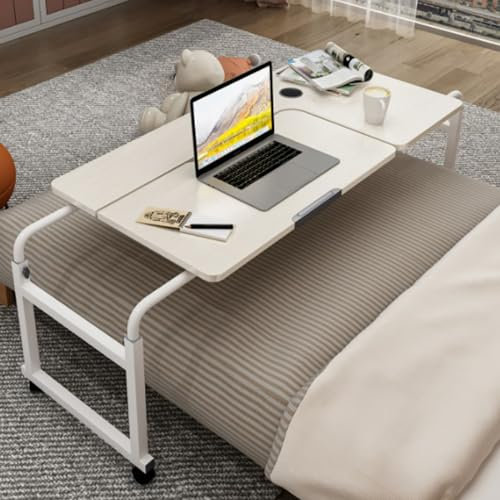 Verstellbarer Beistelltisch mit Rollen für Laptop und Esszimmer, mobiler Computertisch und Rollbartisch für Bett oder Sofa