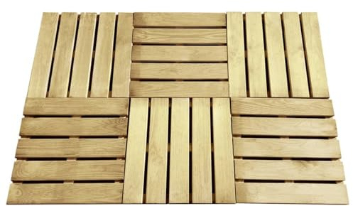 Sufrk Terrassenfliesen 6 STK. 50x50 cm Balkonfliesen WPC Terrassendielen Terassenboden AußEn Terrassenfliesen Holz Grün
