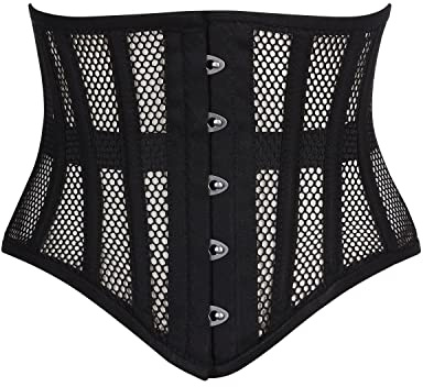 Corsets Island Waist Training Steel Boned Mesh Corset Taillentrainings-Korsett Stahlverstärkt, Hochwertiger Shaper (DE/NL/SE/PL, Alphanumerisch, M, Regular, Regular, Schwarz - Black)