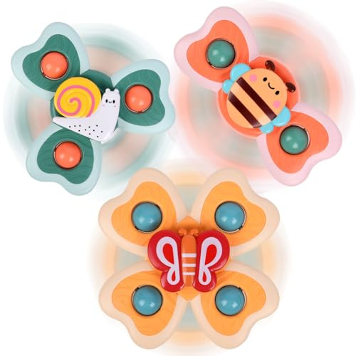 Ainiv Saugnapfer Drehspielzeug, 3 Stück Saugnapf Spinner Toys