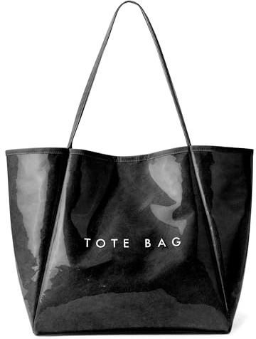 KALIDI PVC Handtasche Damen Groß Tote Bag Kraftpapier Shopper Tasche Damen Umhängetasche Hobo Bag für Schule Büro Arbeit Reisen Ausflug Einkauf