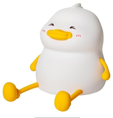worahroe Pato Luz De Noche NiñOs, Pato De Silicona Regulable Luz De Noche Con Temporizador De 30 Minutos, 7 Colores Cabecera Usb Recargable LáMpara De Control TáCtil Regalos Para NiñOs, NiñAs