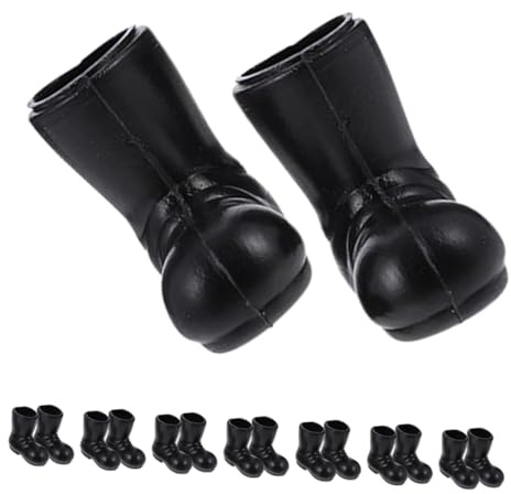 Abaodam 8pairs Miniature Santa Boots Model of Cute Plastic Xmas Shoes for Dollhouse Holiday Decorations Lifelike Adornments for Festive Scenes