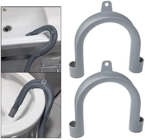 2PCS Supporto per Tubo di Scarico Lavatrice, Gancio per Tubo Scarico Lavatrice, Supporto a Forma di U, Sostituzione Durevole della Staffa di Montaggio della Guida