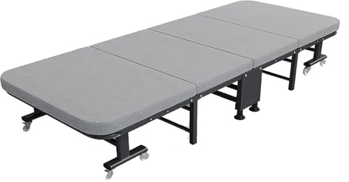 Vikbar säng av minnesfiber Hopfällbar säng med minnesskum - Bärbar gästbädd med metallram for kontor och sovrum(190x70x30cm)