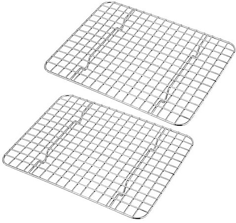 LIGIGWASH 2 piezas Rejilla de Enfriamiento Multifuncional Inoxidable Resistente y Práctica para Hornear Asar y Enfriar Pan Cocina