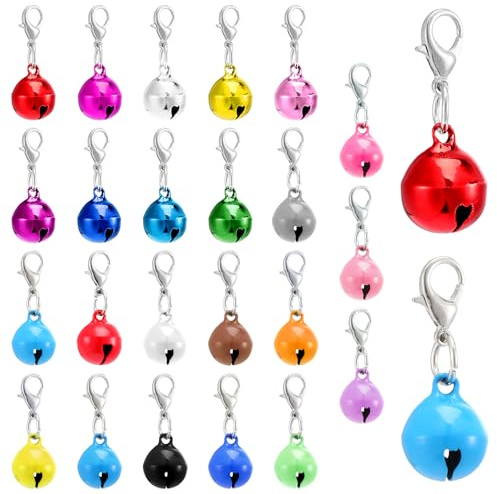 Telooco 23 Stück Hundeglocke Sehr Laut Katzen Glöckchen für Hundehalsband Glocken Katzenglocke Haustier Tracking Glöckchen Halsband Anhänger Glocken Trainieren Hunde- und Katzenglocken für Halsband