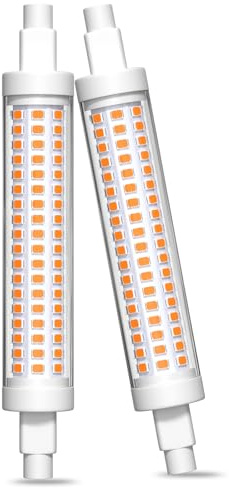 Lamptobe Bombilla R7S LED 118mm 10W Regulable, Blanco Cálido 2200K Sin Luz Azul J118 COB Slim Lineal Proyector para Lámpara de Pie, Lámpara de Mesa, Lámpara de Mesita de Noche(2-unidad)
