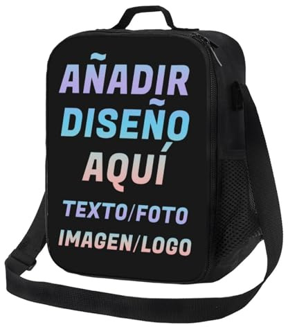 Bolsa TéRmica Personalizada – Agrega Tu Texto/Imagen/Foto, DiseñA Tu Bolsa Almuerzo, Fiambrera O Lonchera Personalizado, Lancheira Para NiñOs Y Adultos, Ideal Para Escuela, Picnic O Excursiones