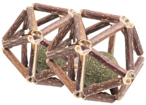 Mobestech 2pcs Catnip Ball Toys for Indoor Cats Cat Teething Toys Natural Catnip for Kitten Play