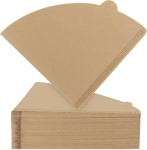 Coffee Filters, Size 02 Unbleached Cone Filters, 100 Count Disposable Natural Paper Filters 2-4 Cup, 02 Cone for Pour Over and Drip Coffee Maker
