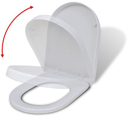 Festnight Wei?er WC-Sitz Toilettensitz mit Absenkautomatik Toilettendeckel Eckig für alle Standard Toilettenschüsseln