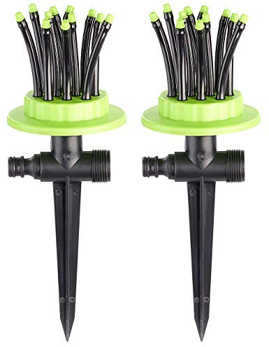 Royal Gardineer Beet Sprenger: 2er-Set Flexible Gartensprinkler mit 12 biegsamen Düsen (Schlauch-Regner, Garten-Bewässerungs-Systeme, Gartenschlauch)