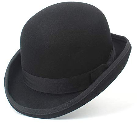 AHECZZ Hut,Herren Herren Melone Herren Bräutigam Hüte 55CM Schwarz