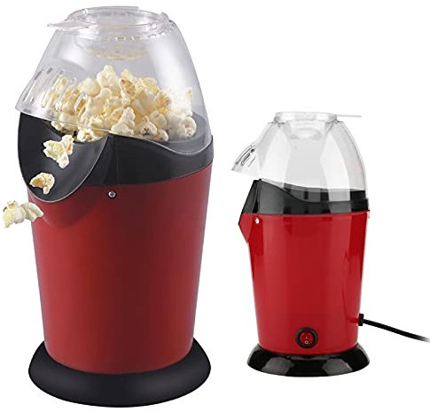 YGLONG Popcorn Machine Portable Electric Popcorn Maker Home Round/Square Hot Air Popcorn Making Machine Kitchen Desktop Mini Diy Corn Maker 1200W Popcorn Maker Machine (Color : Red)