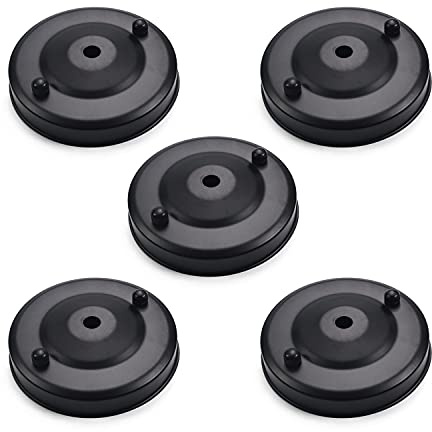 Auniwaig 4 inch Chandelier Canopy Kit for Pendant Light, Black Iron Ceiling Lighting Modern Canopy Kit with All Mounting Hardware,5pcs
