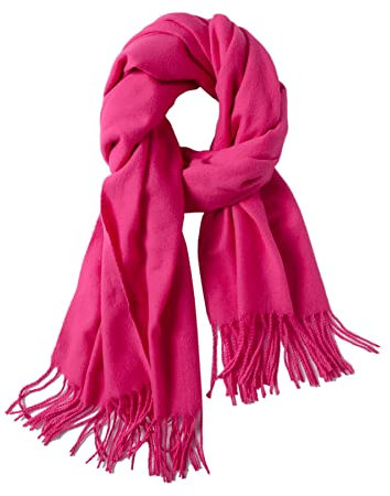 FULEI Cashmere Feel Scarfs for Women Long Fringe Scarf Ladies Wraps Shawls Scarves - Fuchsia