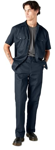 Dickies Arbeitshemd für Herren, kurzärmelig, Dunkles Marineblau, L