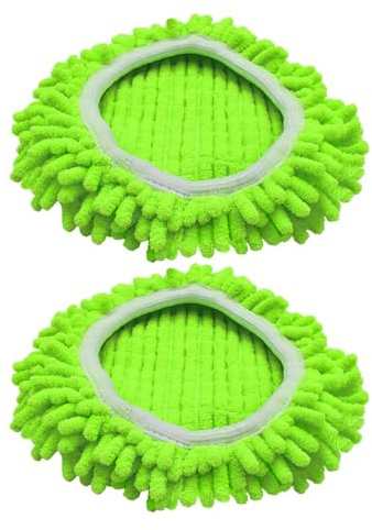 Recharges de Balai lavables, 2 têtes de Balai en Microfibre, têtes de Recharge de serpillère, tête de Rechange Triangulaire pour Balai à Franges pivotantes, Nettoyage en Profondeur, réutilisable pour