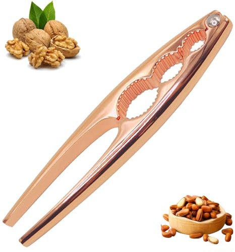 Aicerous® Cascanueces Acero Inoxidable, Cascanueces Nueces Multifuncional, Abridor Nogal Resistente Acero aleado, con 3 Agujeros de Diferentes tamaños, Rojo Vino, 17 cm de Largo, Aprox 250g