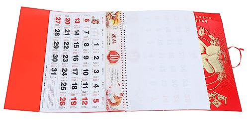 HOODANCOS Home Hanging 2024 Kalender Folie Verdicken Charakter Wandkalender Tägliche Planung Werkzeug Traditionelles Design