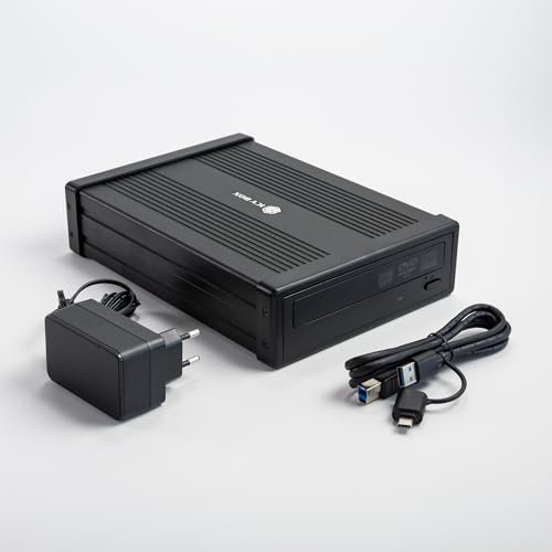 Vinpower Digital Optiarc AD-5290S-PLUS Enregistreur DVD/RW 24x SATA Dual Layer Boîtier en Aluminium USB 3.2 Silencieux Câble USB-A/-C avec bloc d'alimentation Noir