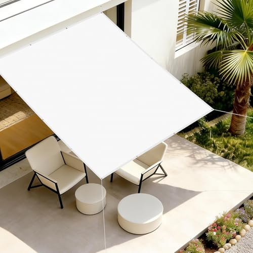 AXT SHADE Vela Ombreggiante Impermeabile Rettangolare 2,5x3m Tenda a Vela Parasole e Protezione Raggi UV con Occhiellato per Esterno Terrazza Giardino-Bianco