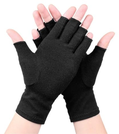 HSTWODE Halbfinger Outdoor-Sporthandschuhe, Winterhandschuhe ohne Finger, Strickhandschuhe für Männer und Frauen, entlasten die Gelenke und reduzieren den Druck (Schwarz, XL)