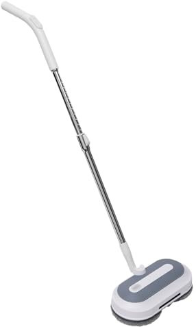 HarBin-Star Mocio elettrico senza fili, lavapavimenti elettrico con serbatoio dell'acqua da 290 ml e 4 cialde, mocio girevole per pulire, strofinare, 124 x 34 x 16 cm